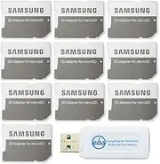 Samsung Micro to SD Memory Card Adapter (Bulk 10-Pack) Bundle with (1) Everything But Stromboli Micro & SD Card Reader