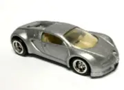 Custom Hot Wheels Zamac Silver Super Car Bugatti Veyron Rubber Real Rider Tires