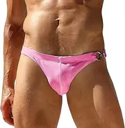 [KEOYA] Men's Sexy Thong Swimwear Bikini Briefs Padded Swim Briefs Metal Hook & Ring Swimsuit