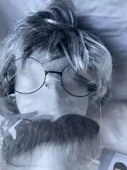Old Man Costume Wig, Glasses, Mustache
