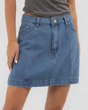 [Country Denim] Country Denim Women's Lucy Denim Skirt in Mid Blue Size 10 10 Mid Blue