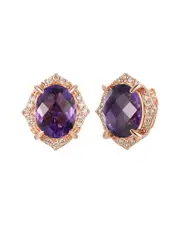 Le Vian 14K Strawberry Gold 5.23 ct. tw. Diamond & Dark Amethyst Earrings