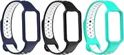 3Pack TenCloud Case Bands Intended for Amazfit Band 7 Watch Band with Case Intended for Amazfit Band 7 Silicone Band Case (Black+Nave Blue+Teal)