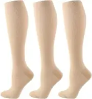 Compression Socks for Women & Men Circulation 3 Pairs 15-20 mmHg for...