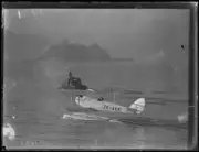 Aviator F.C. Chichester's seaplane Madame Elijah on the water with- Old Photo