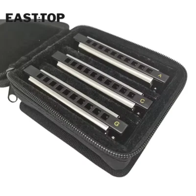 EASTTOP Blues Diatonic Harmonica Set 3-Pack 10Holes 20Tones Mouth Organ Set Gift
