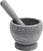 Resin Pestle & Mortar Set Garlic Herb Spice Mixing Grinder Crusher Kitchen Bowl Smashing Tools-Granite