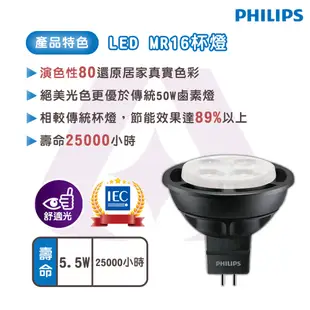 飛利浦 PHILIPS ★含稅 LED MR16 杯燈 5.5W 12V ★ MR165.5W- (7.2折)