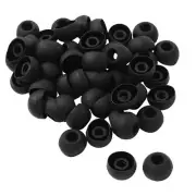 50 Pcs Black Replacement Ear Tips, Silicone 5mm Inner Hole Earbuds Covers