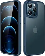 JETech Matte Case for iPhone 12 Pro Max 6.7-Inch, Shockproof Military Grade Drop Protection, Frosted Translucent Back Phone Cover, Anti-Fingerprint (Storm Blue)