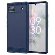 MCC Slim Google Pixel 6a 5G Shockproof Soft Carbon Case Cover Skin [Dark Blue]