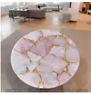15" Round Rose Quartz Agate Stone Office Table Top Modern Home Interior Decors