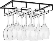 ZomanoN Iron 3-Row Stemware Wine Glass Hanger, Under Cabinet, 6.9 x 22.5 x 22.5 cm, Glassware, Screws Included