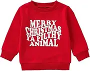 [Lesimsam] Toddler Baby Boy Girl Christmas Outfit Crewneck Sweatshirt Pullover Tops Cotton Long Sleeve T-Shirt Top Blouse