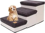 Dog Stairs, Foldable Pet High Stair Ramps, Soft & Detachable Pet Bed Steps with Non-Slip 3 Steps, Dog Steps Stairs, Dog Climbing Ramps, Dog Steps Stairs Ramps for Medium Dogs and Pet