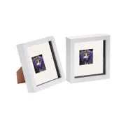 Nicola Spring 2 Piece 6 x 6 3D Shadow Box Photo Frame Set - Craft Display Picture Frame with 2 x 2 Mount - White
