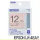 EPSON LK-4EAY 點紋系列粉紅圓點底灰字 標籤帶 (寬度12mm)