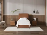 My Style Tapered Headboard & Gas Lift Base - King Single / Gingerbread / Drawer Base