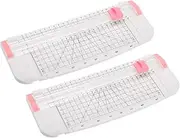 uxcell 9 Inch Paper Cutter, 2 Pcs Portable Paper Trimmer Slicers Scrapbooking Tool for A5 Size Paper Craft Paper Photo Cardstock, White Pink