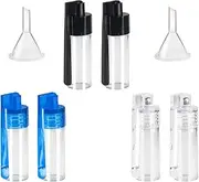 ACONDE 51mm Spice Powder Tool with Spoon, Glass Bottle with Mini Silicone Funnel, Waterproof Small Glass Bottle for Outdoor, Camping, Travel (Pack of 6)