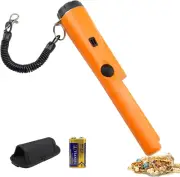 Professional Waterproof Metal Detector Pinpointer with 9V Battery - Orange