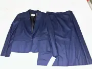 VTG Pendleton Women's Size 14 Blue 2 pc Jacket Skirt Suit 100% Virgin Wool NWT