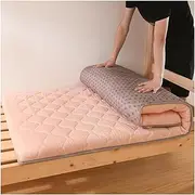 Futon Mattress, Japanese Floor Mattress, Foldable Camping Portable Mattress, Non-Slip and Breathable Sleeping Pad, Floor Mattress for Adults, Queen Bed Mattress(Pink,100X200cm)