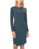 Vince Camuto Ruched Asymmetric Long Sleeve Dress
