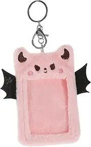 COHEALI Id Holder Devil Wings Plush Card Cover Bus Card Holder Keychain Protective Id Case