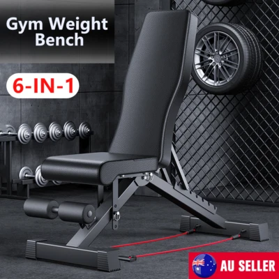 Adjustable Foldable SitUp Weight FID Bench Fitness Flat Incline Decline Home Gym