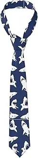 [LWJUWOKL] Various Sea Fish Pattern Men'S Silk Tie Men'S Suit Tie Fashion Tie Printed Tie Wedding Party, Black, One Size