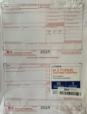 TOPS W-2 Tax Forms Kit for 2019 6 Part Inkjet/Laser Form Sets-26 Employees T52