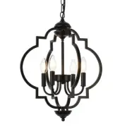 Elegant Lighting LD7064D16 Sandara 4 Light 17"W Pendant - Black