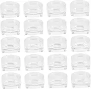 DECOMELODY 20Pcs Transparent Nail Sequins Container Durable Storage Case for Fake Fingernail Tips Arts Crafts Easy Access Organizer for Manicure Pedicure Tools