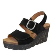Otbt women peasant wedge sandal Black