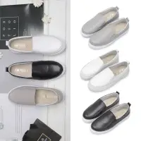 在飛比找momo購物網優惠-【FUFA Shoes 富發牌】真皮鹽系百搭懶人鞋-黑/白/
