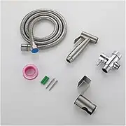APTPKGDFDK Handheld Toilet Bidet Sprayer Set Kit Stainless Steel Hand Bidet Faucet for Bathroom Hand Sprayer Shower Head Self Cleaning Sleeve Socket