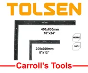 TOLSEN Angle Square Set 200x300mm + 400x600mm > 2mm thick > Metric & Imperial