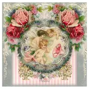 Whimsy Dust Angels & Roses Fabric Quilt Block Multi Szs FrEE ShiP WoRld Wide (W8