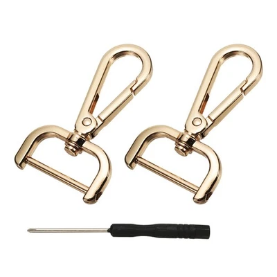 Detachable Snap Hook, 1 Inch Swivel Clasp for Purse (2 Pack, Light Gold)