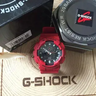 【聰哥運動館】現貨！CASIO卡西歐G-SHOCKk電子表GA-100B-4A紅黑