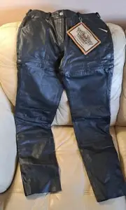 New Harley Davidson Womens Ladies Motorcycle Riding Leather Chaps Size 08 $210
