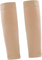 COOLHIYA 1 Pair Compression Socks Calf Socks Leg Sleeve Calf Sleeves for Men Calf Sleeve for Men Leg Warmers for Men Compression Calf Sleeve Shin Sleeves Youth Beige Nylon