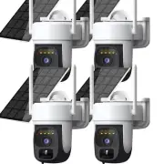 1080P Solar Powered Wireless Security Camera System Outdoor WiFi PTZ 2 Way Audio