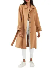 [Belle & Bloom] Shore To Shore Belted Wool Coat in Camel