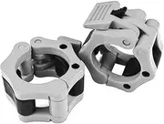 Barbell Clamps Olympic Spinlock Collars Dumbbell Clips Weight Lifting Bar Lock Quick Release Professional Barbell Buckle 1 Pair for Gym Exercise Fitness Body Building 50 mm (Grey)