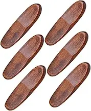 Ciieeo 6Pcs Wooden Chopstick Rest Stand Japanese Style Spoon Fork Holder Easy to Clean Rustic Kitchen Tableware for Home Dining Decor