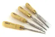 Narex 4 Piece Premium Imperial Bevel Edge Chisel Set - 1/4", 1/2", 3/4", 1"