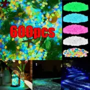 600PCS Glow in The Dark Pebbles Garden Glowing Rocks Fish Tank Luminous Stones