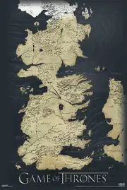 Game of thrones map 24x36 Poster Winterfell Castle Black New Never Hung Jon Snow